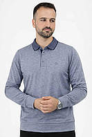 Лонгслів поло чоловічий Vip Stones демісезонний на кнопках із коміром джинсовий