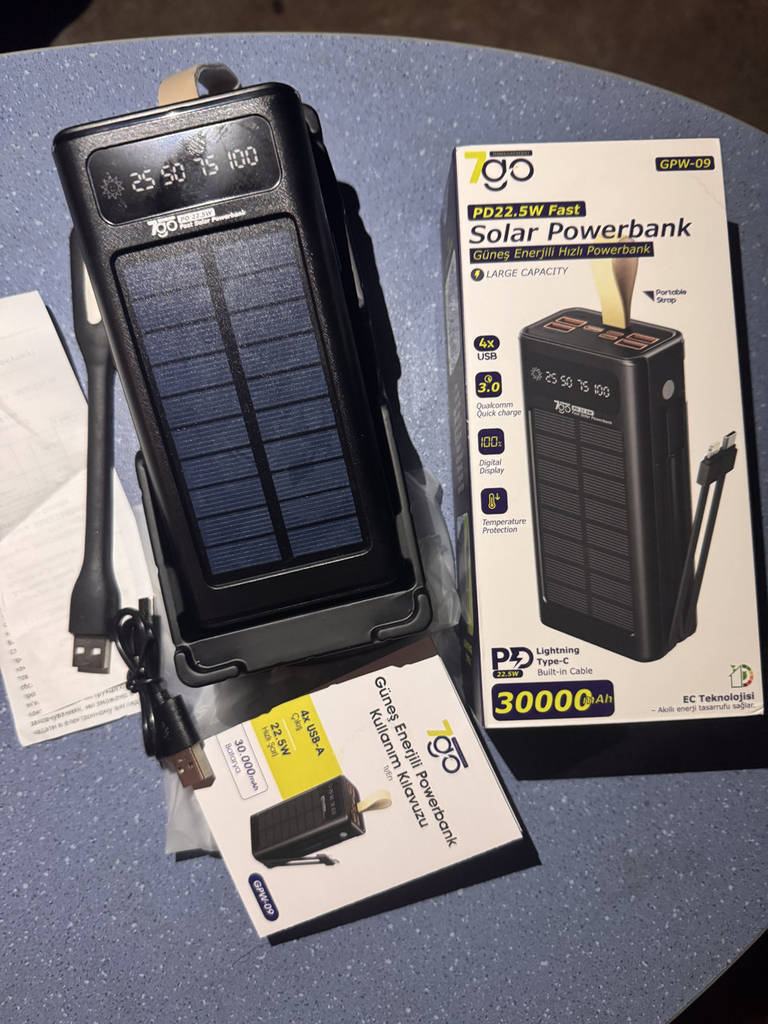 Повербанк PowerWay QC30 30000 mAh 22.5W powerbank для смартфона планшета кільцевої лампи - Чорний - фото покупців 1