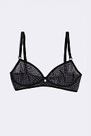 Бюстгальтер бралет із сітки в горошок Giulia Glam 1611/40 S/M Black-black dots