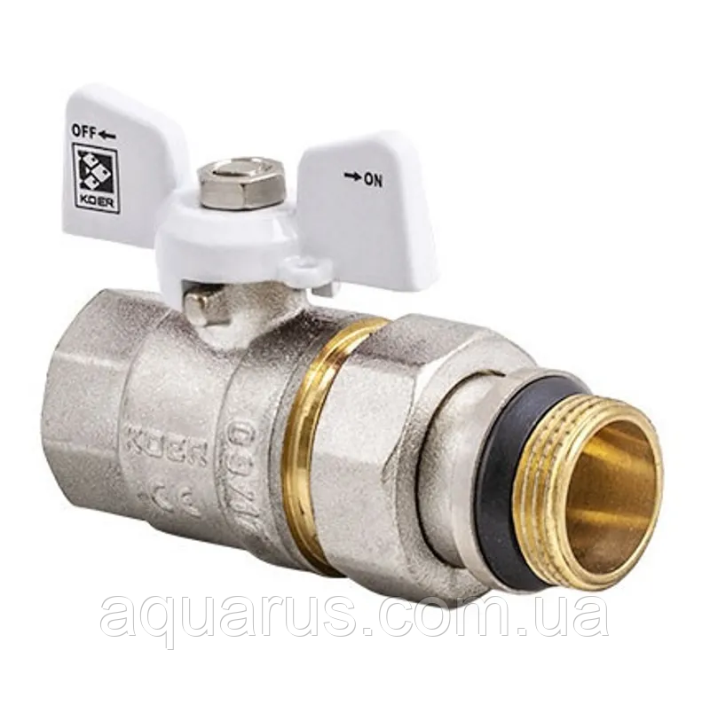 Кран з американкою 3/4" "антипротікання" (KOER KR.227.W-Gi) білий (KR0192)
