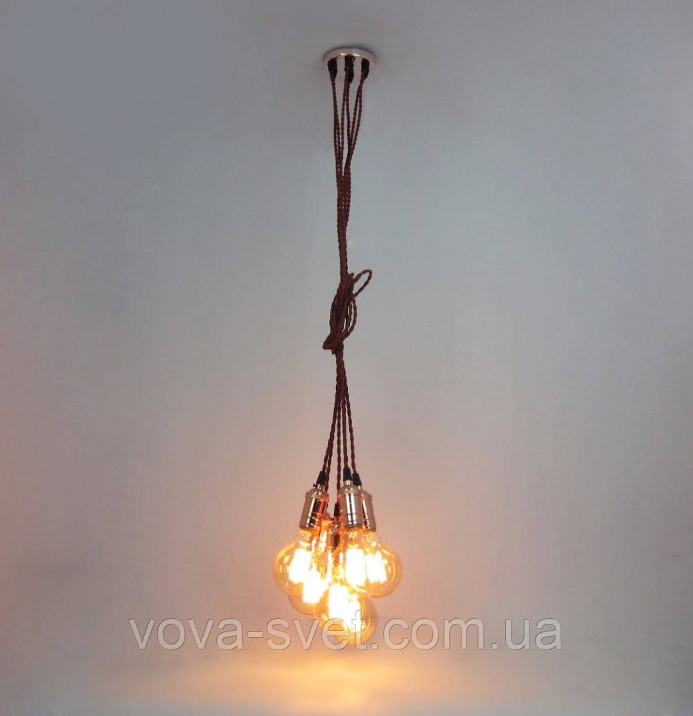 Подвесной светильник люстра [ LOFT Bunch - 6 Lamp Edisons ] (сделай сам) - фото 2 - id-p495989103