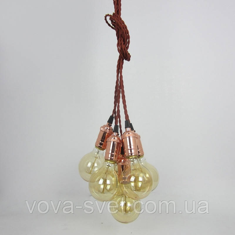 Подвесной светильник люстра [ LOFT Bunch - 6 Lamp Edisons ] (сделай сам) - фото 4 - id-p495989103