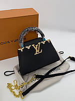Louis Vuitton Capucines Mini Black with Gold
