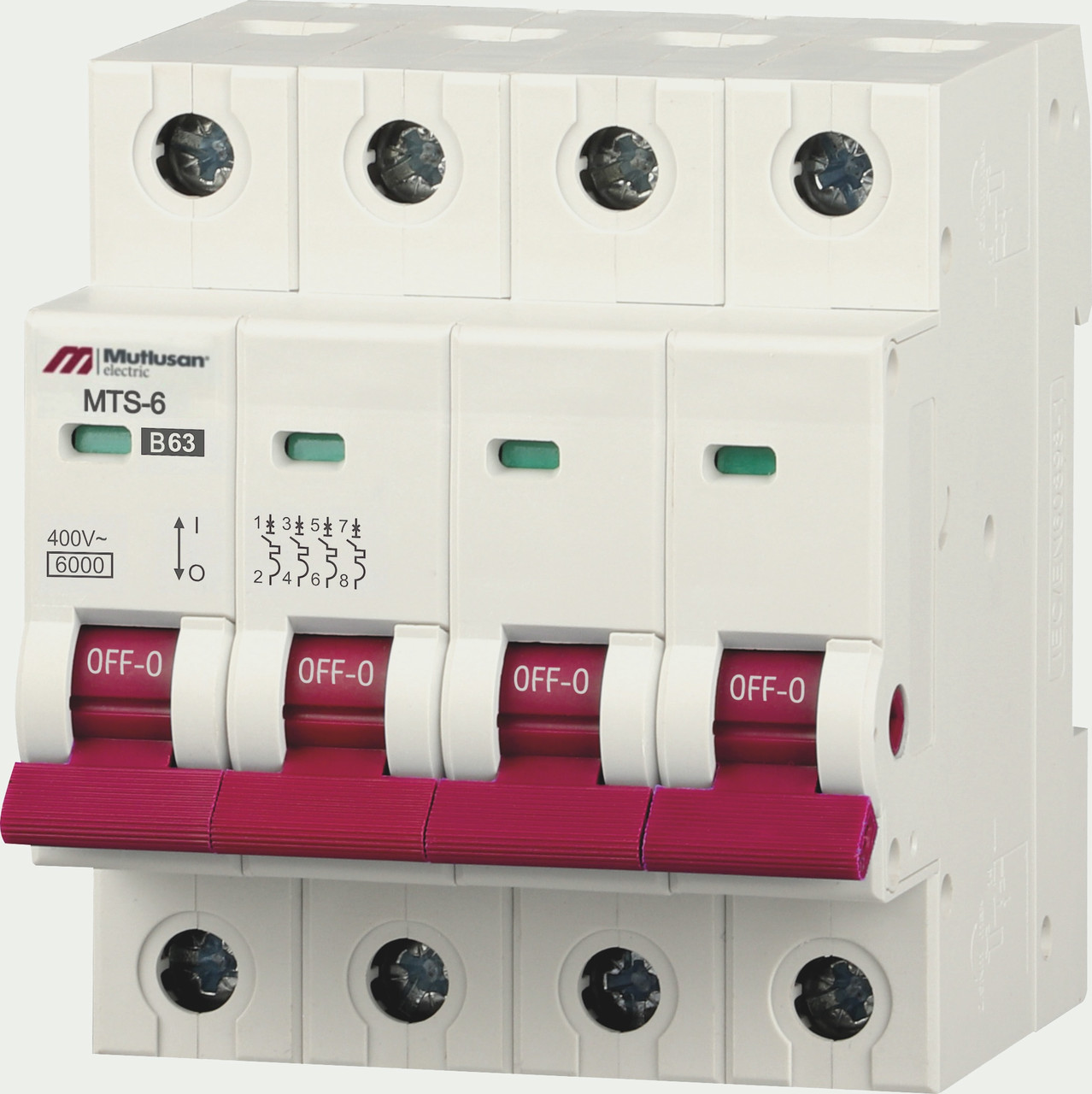 Авт. вимикач 6кА, 4Р, 25А "С" MTS06, Mutlusan