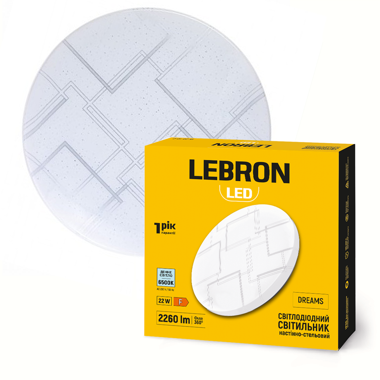 LED світильник LEBRON L-CL-D-2265, DREAMS, 22W, 6500K, 230V