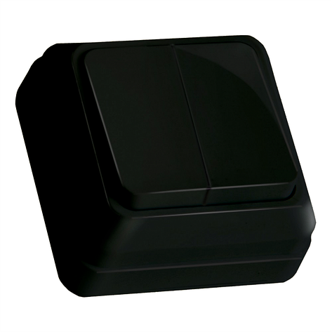 Вимикач 2 кл, 10А, "Julia", чорна, фото 1