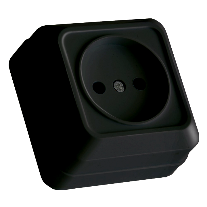 Розетка б/з, 16А, "Julia", кераміка, чорна