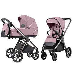 Коляска універсальна 2в1 рожева хромована рама CARRELLO Omega+ CRL-6540/1 (2in1) Galaxy Pink