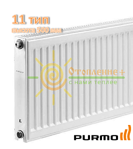 Радіатор сталевий Purmo 11 тип 500x500 бічне підключення