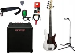 Гітара Gitara basowa Arrow Session 5 BW + Wzmacniacz 20W + Kabel + Tuner + Statyw, фото 1