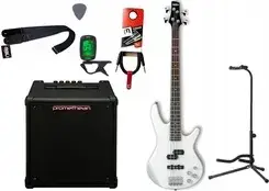 Гітара Gitara basowa Ibanez GSR200-PW + Wzmacniacz 20W + Kabel + Tuner + Statyw