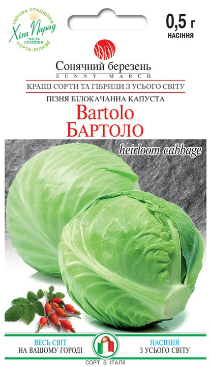 Капуста пізня Бартоло 0.5 г Сонячний березень, фото 1