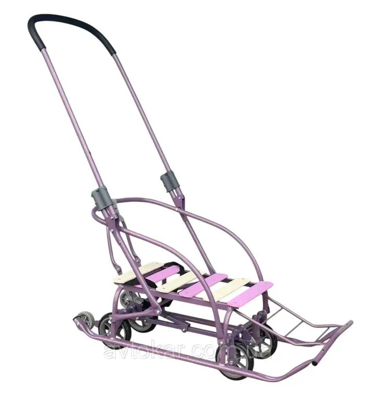 Санки-трансформер на колесах дитячі Мрія 2025 колір: світло-бузковий 23265 ORG, фото 1