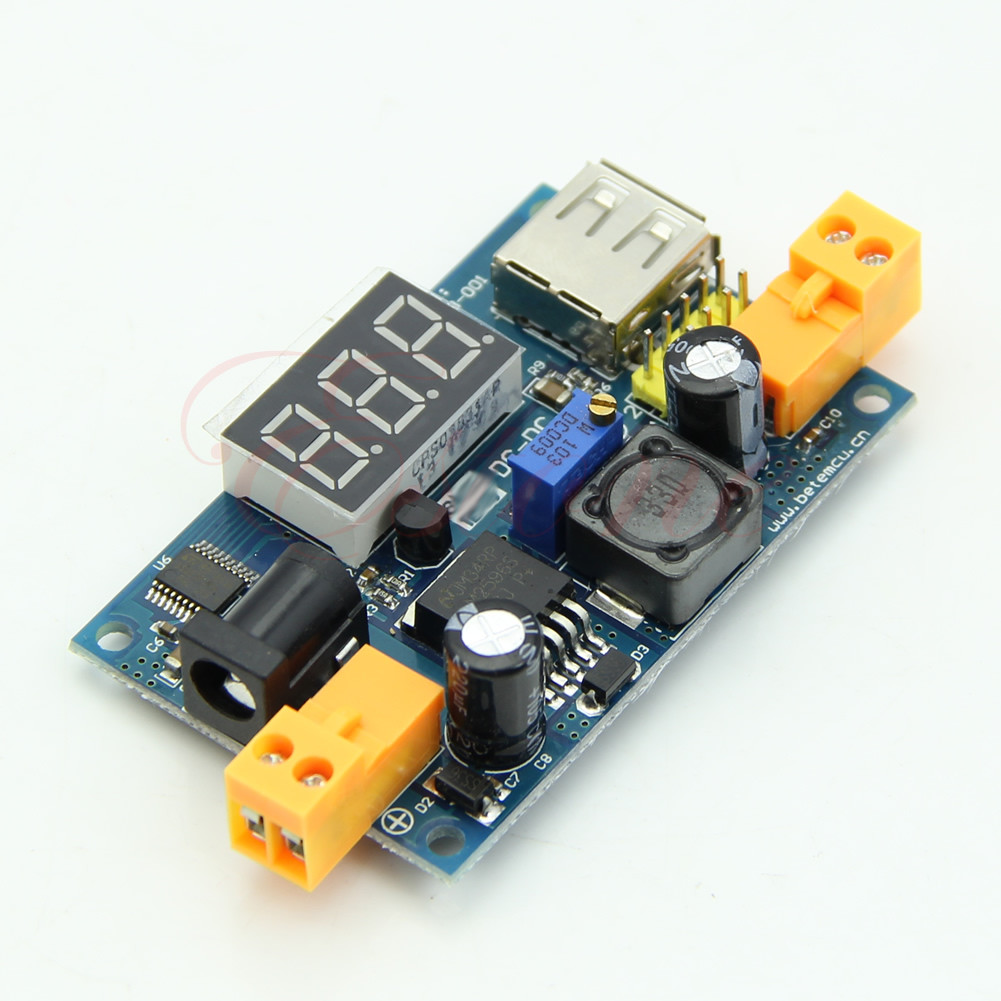 DC-DC Понижуючий перетворювач LM2596 USB і вольтметром