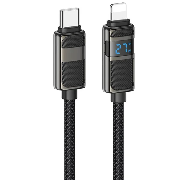 Дата-кабель Hoco U137 USB Type-C (тато)  -  Lightning (тато), 1.2m Black 27W, фото 1