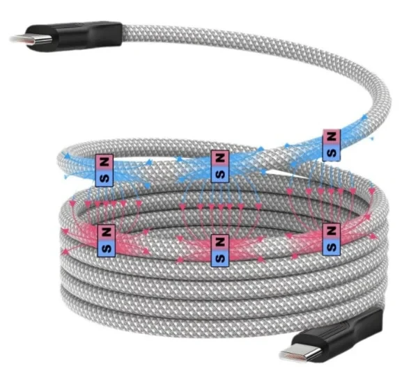 Дата-кабель Infinity SN3 Magnetic USB (тато)  -  Lightning (тато), 1m Black 100W, фото 1