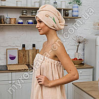 Набір для бані "Весна" бежевий (мікрофібра)