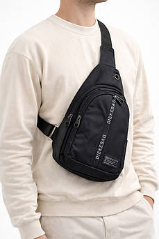 Сумка чоловіча через плече текстиль чорного кольору 210091M