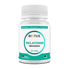 Мелатонін, Melatonin, Biotus, 3 мг, 60 капсул yY.