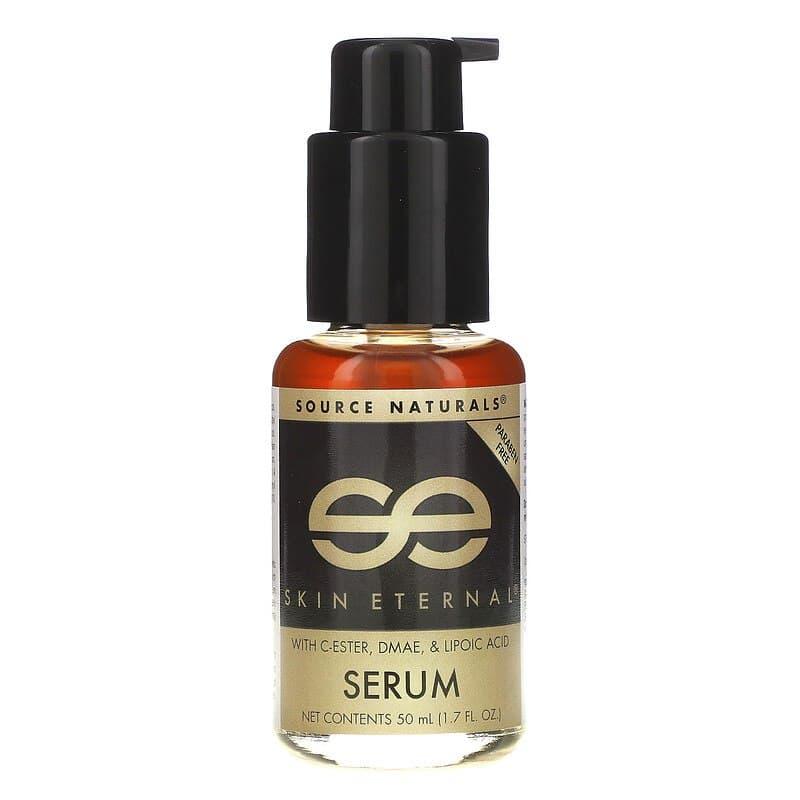 Сироватка для обличчя, Skin Eternal Serum, Source Naturals, з C-естером, ДМАЕ та липоєвою кислотою, 50 мл yY., фото 1