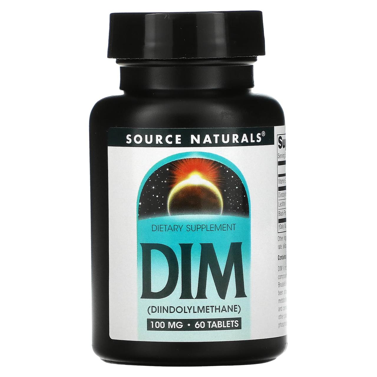 Диіндолілметан, DIM, Source Naturals, 100 мг, 60 таблеток. yY., фото 1