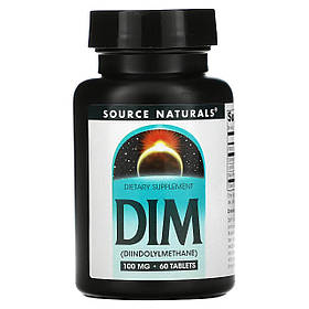 Диіндолілметан, DIM, Source Naturals, 100 мг, 60 таблеток. yY.
