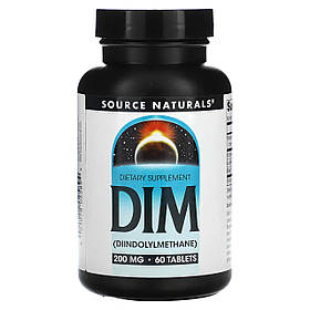 Диіндолілметан, DIM, Source Naturals, 200 мг, 60 таблеток yY.