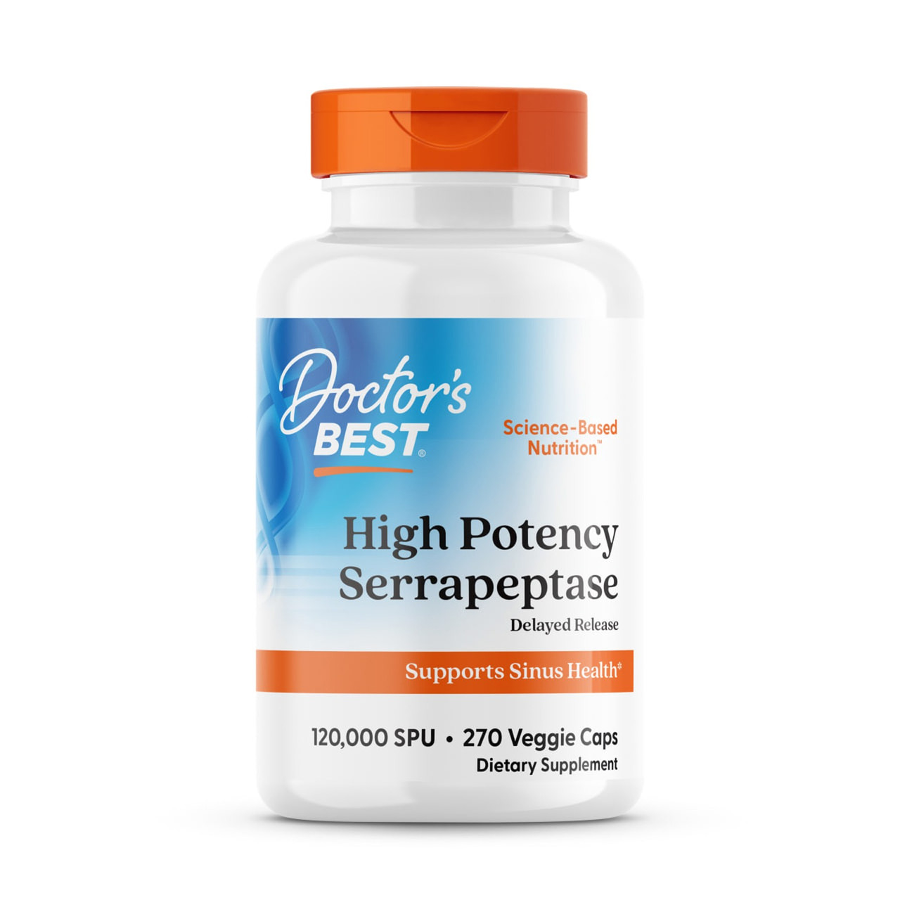 Серрапептаза, Serrapeptase, Doctor's Best, 120.000 SPUs, високої ефективності, 270 веганських капсул yY., фото 1