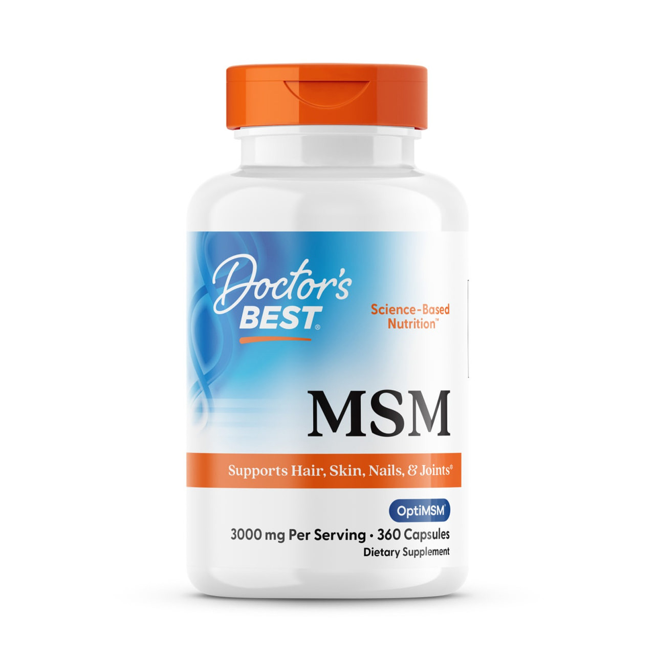 Метилсульфонілметан, МСМ, MSM with OptiMSM, Doctor's Best, 3000 мг, 360 капсул yY., фото 1