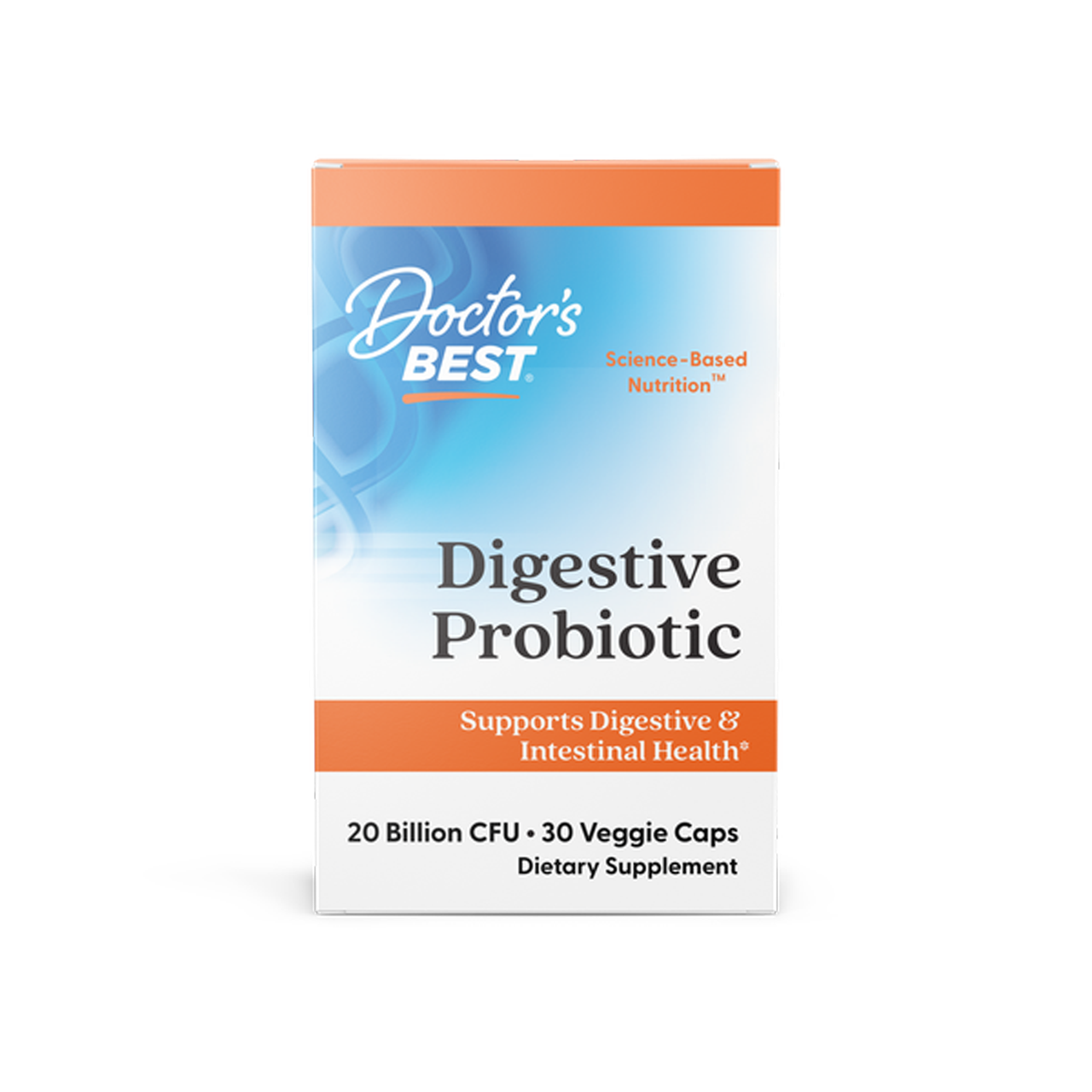 Пробіотики, Digestive Probiotic, Doctor's Best, для травної системи, 20 млрд КУО, 30 капсул yY., фото 1