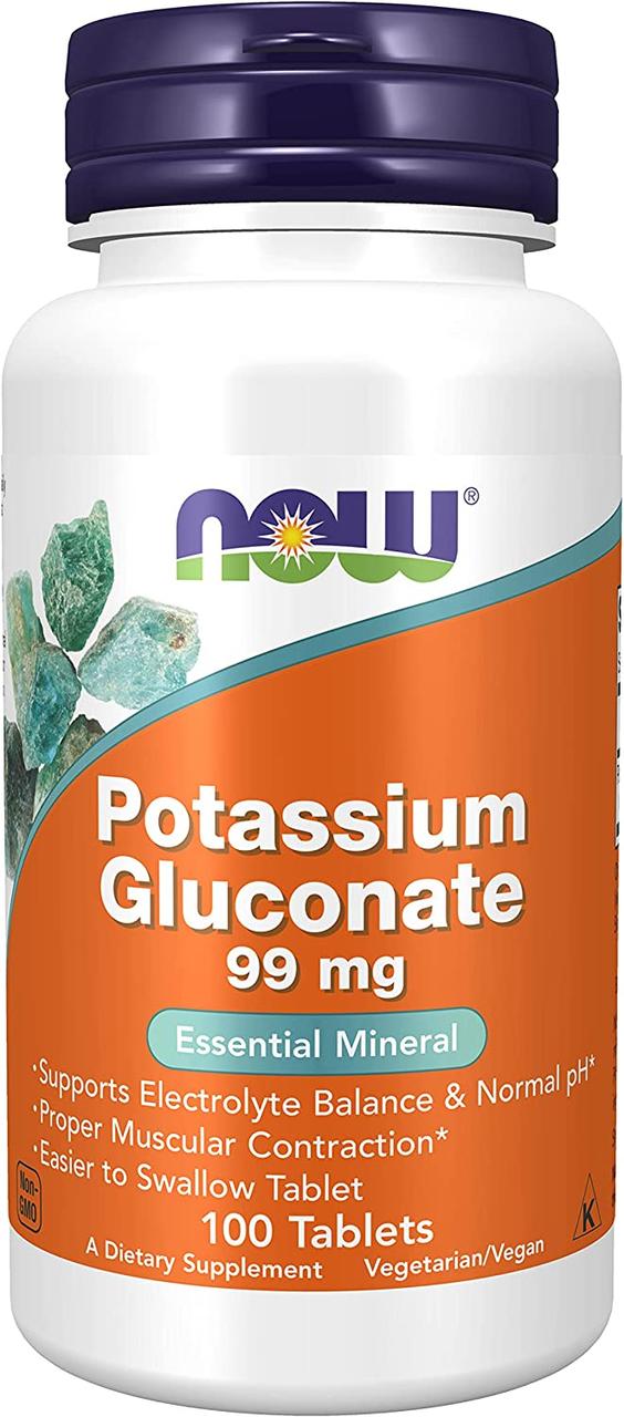 Калій глюконат, Potassium Gluconate, Now Foods, 99 мг, 100 таблеток yY., фото 1