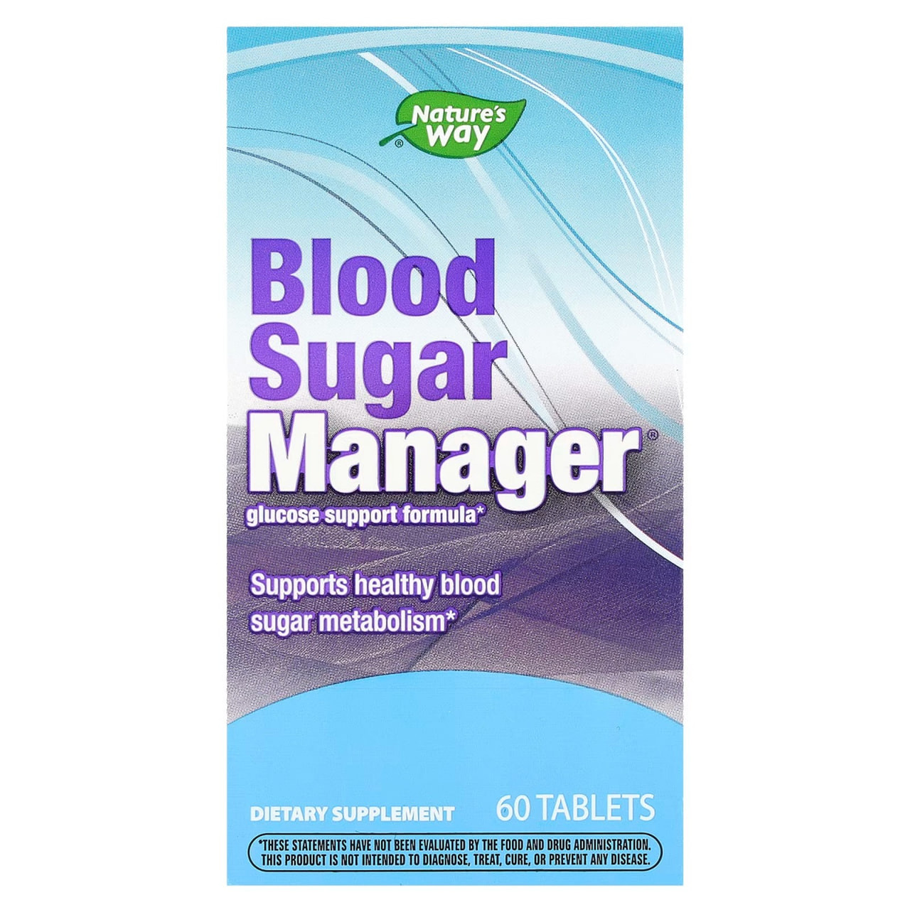 Рівень цукру в крові, Blood Sugar Manager, Nature's Way, 60 веганських таблеток yY., фото 1