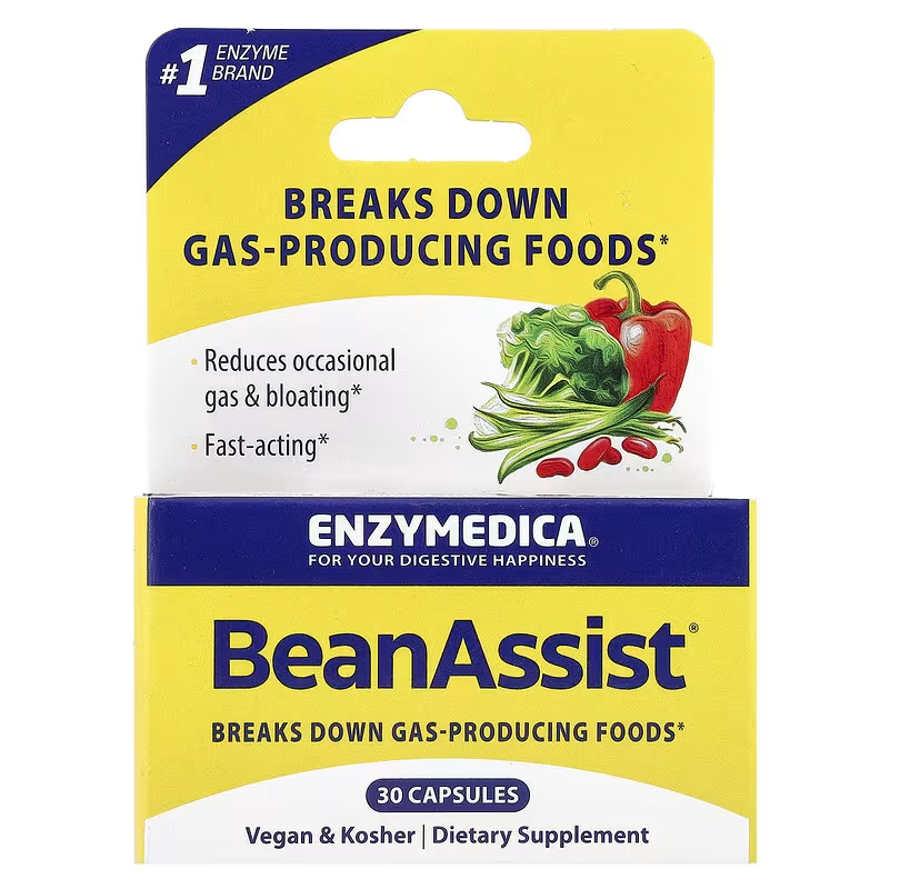 Фермент для перетравлення складних вуглеводів, BeanAssist, Enzymedica, 30 капсул yY., фото 1