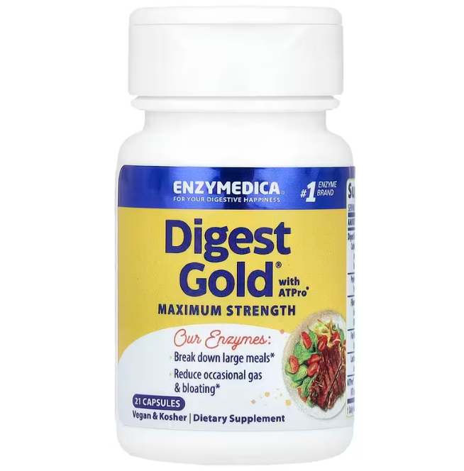 Ферменти для травлення, Digest Gold with ATPro, Enzymedica, 21 капсула yY., фото 1