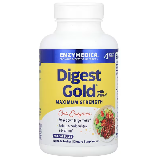 Ферменти для травлення, Digest Gold with ATPro, Enzymedica, 240 капсул yY., фото 1