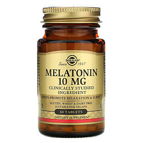 Мелатонін, Melatonin, Solgar, 10 мг, 60 таблеток yY.
