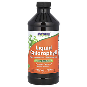Хлорофіл, Liquid Chlorophyll, Now Foods, з м'ятним смаком, рідкий, 473 мл yY.