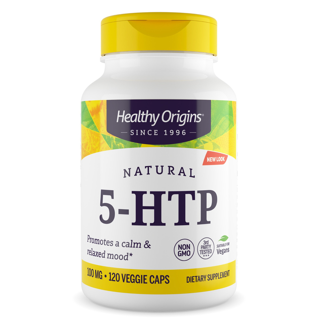 5-НТР, 5-гідрокситриптофан, 5-HTP, Healthy Origins, 100 мг, 120 вегетаріанських капсул yY., фото 1