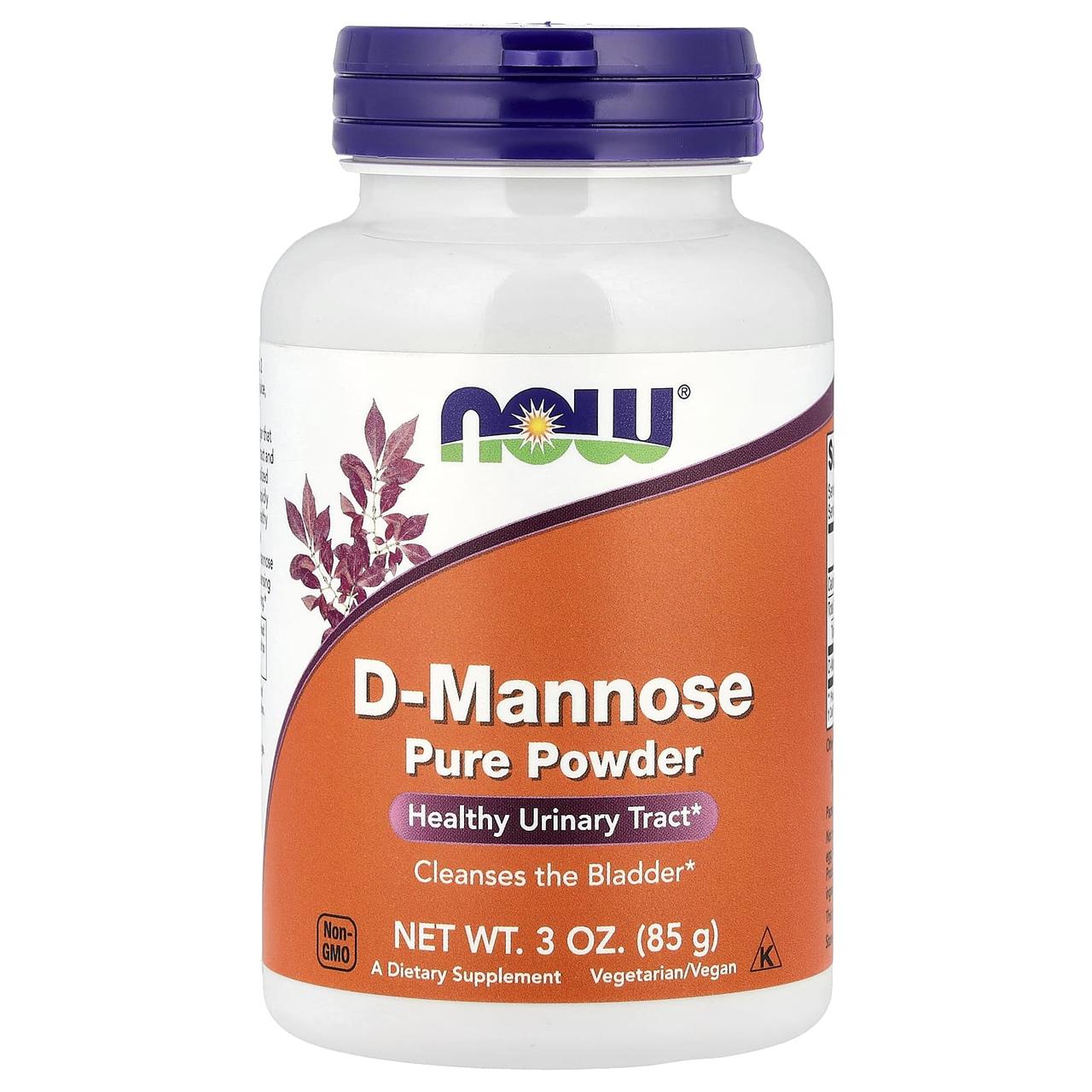 D-манноза, Certified Organic D-Mannose, Now Foods, органік, чистий порошок, 85 г yY., фото 1