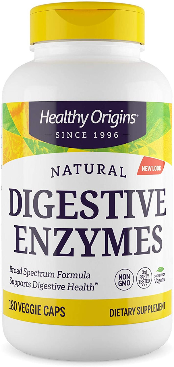 Ферменти для травлення, Digestive Enzymes, Healthy Origins, 180 капсул yY., фото 1