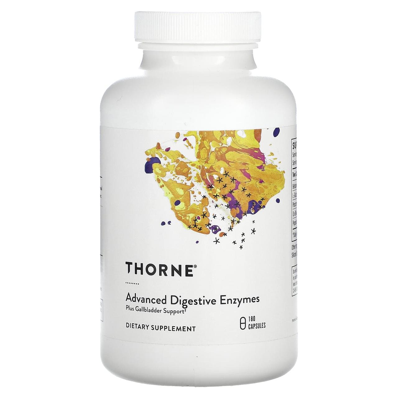 Травні ферменти, Advanced Digestive Enzymes, Thorne, вдосконалені, 180 капсул yY., фото 1