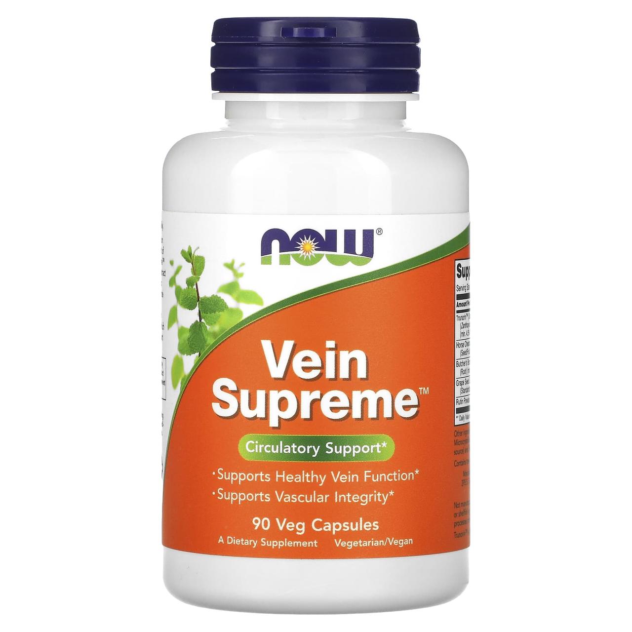 Підтримка для вен, Vein Supreme, Now Foods, 90 вегетаріанських капсул yY., фото 1
