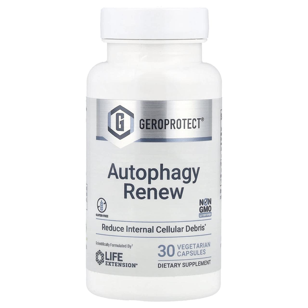 Формула довголіття, GeroProtect, Autophagy Renew, Life Extension, відновлення аутофагії, 30 вегетаріанських капсул yY., фото 1