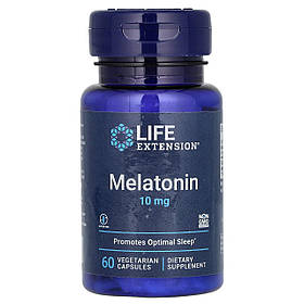 Мелатонін, Melatonin, Life Extension, 10 мг, 60 капсул yY.