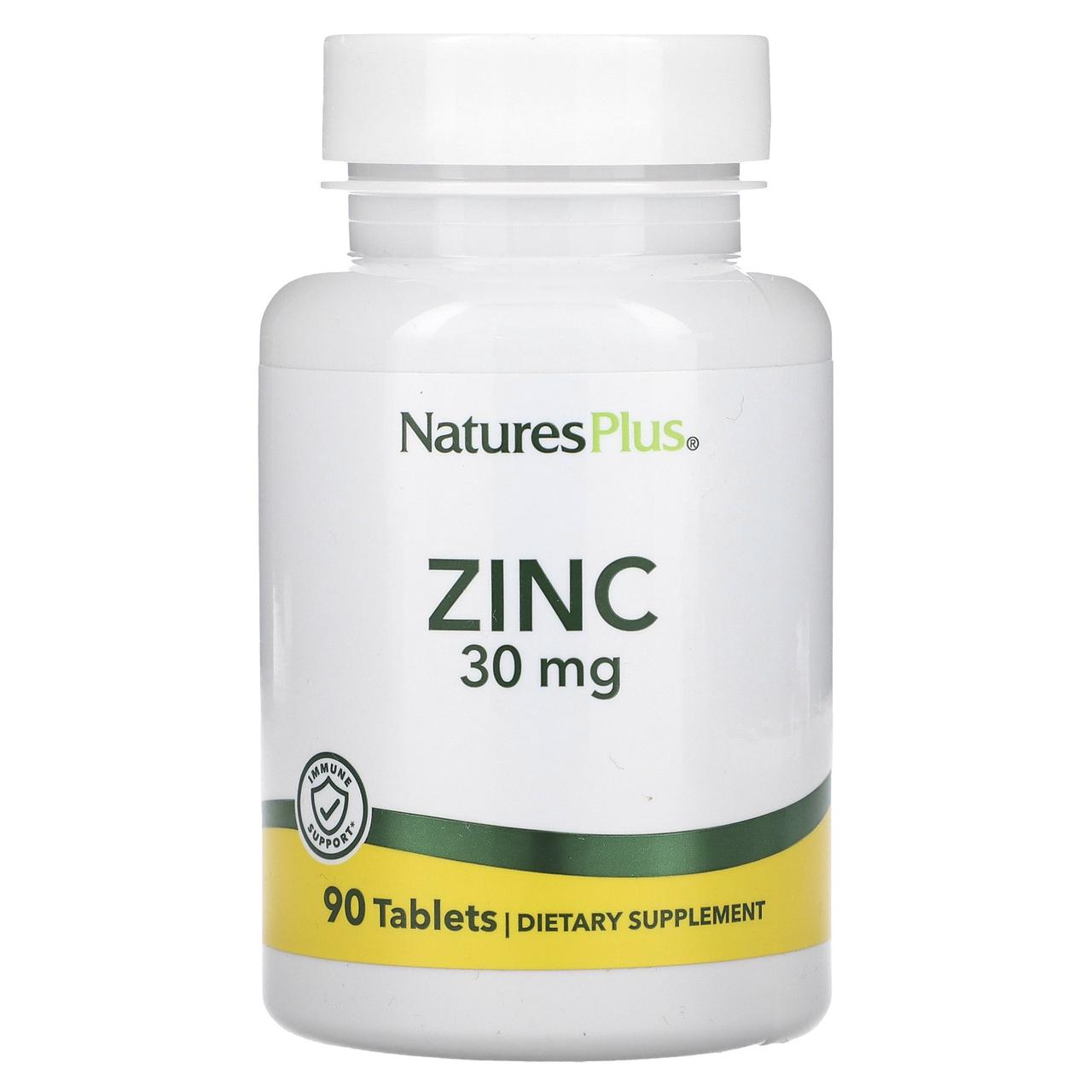 Цинк, Zinc, NaturesPlus, 30 мг, 90 таблеток yY., фото 1
