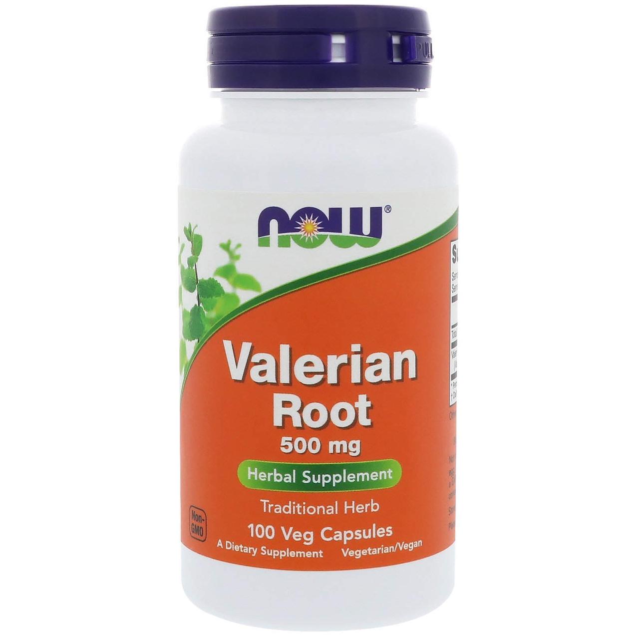 Корінь Валеріани, Valerian Root, Now Foods, 500 мг, 100 вегетаріанських капсул yY., фото 1