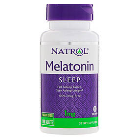 Мелатонін, Melatonin, Natrol, 1 мг, 180 таб. yY.