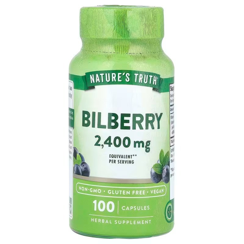 Чорниця, Bilberry, Nature's Truth, 2400 мг, 100 вегетаріанських капсул (1200 мг у капсулі) yY., фото 1