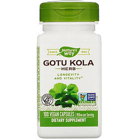 Готу кола, Gotu Kola Herb, Nature's Way, 950 мг, 100 капcул yY.