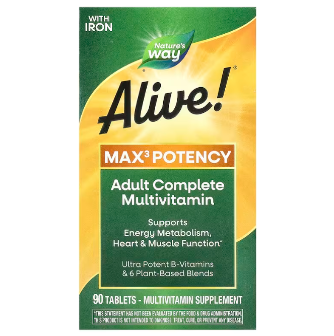 Мультивітаміни для дорослих, Adult Complete Multivitamin, Nature's Way, із залізом, 90 таблеток yY., фото 1